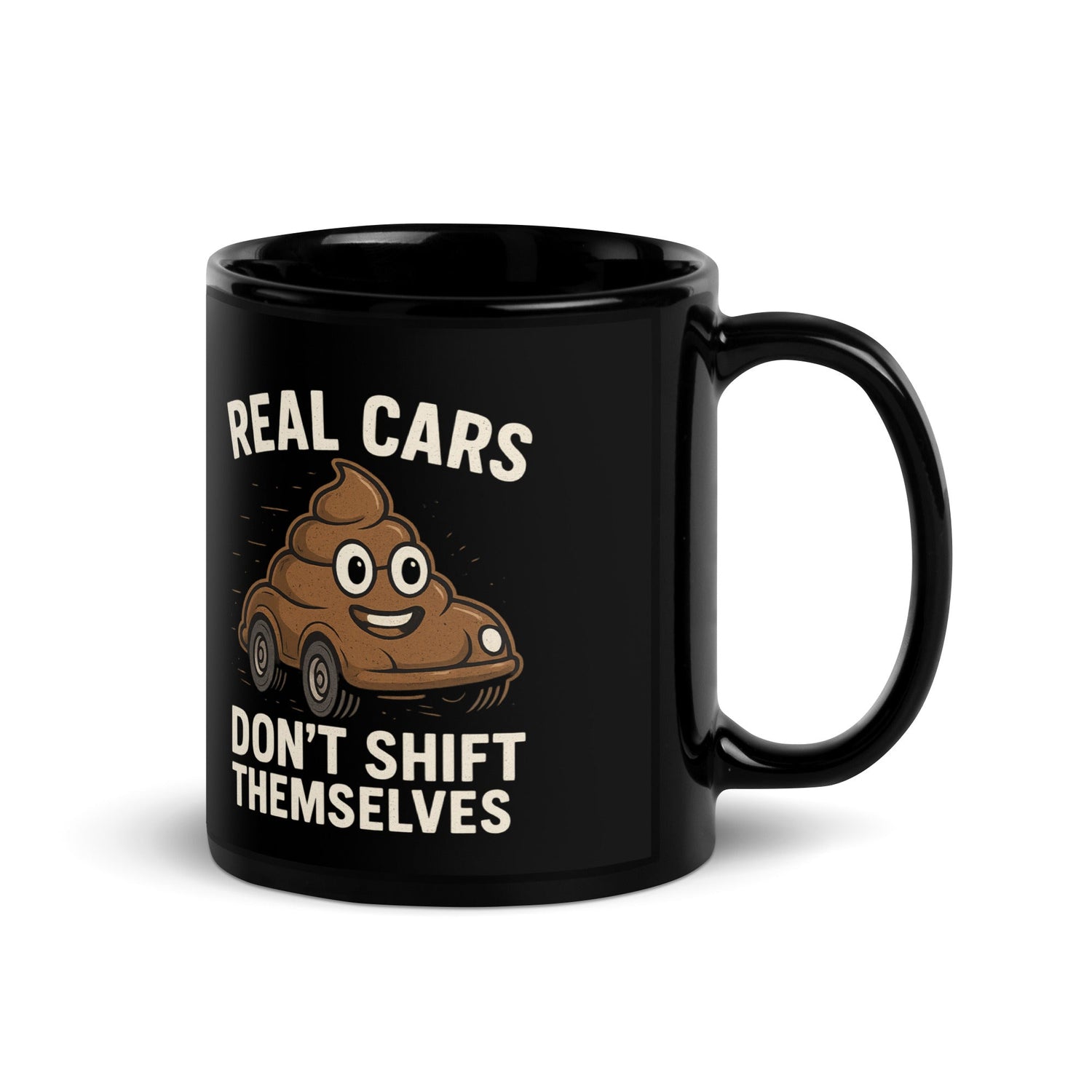 black coffee mug with funny car, hot rod accessories collection