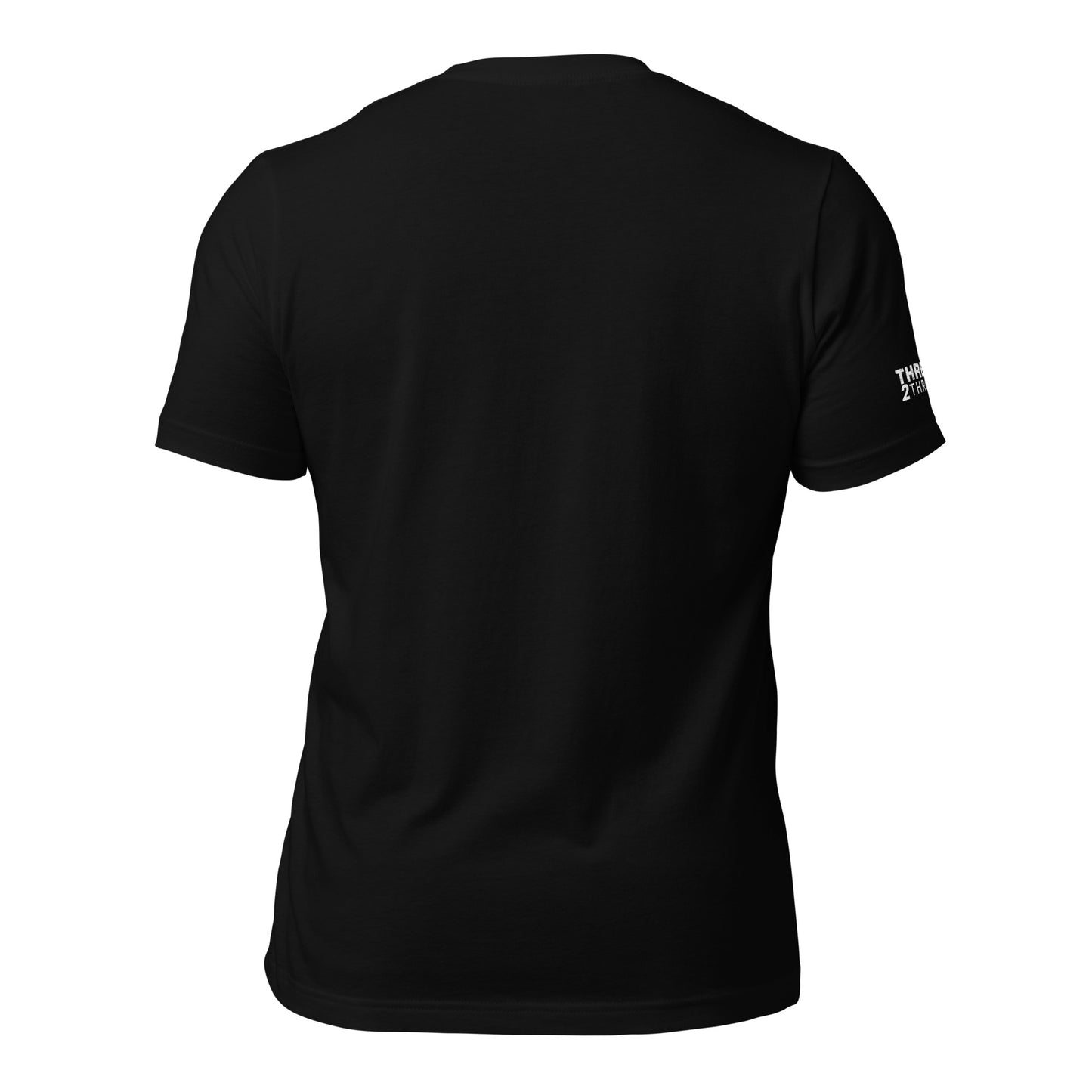 Black t-shirt on a white background