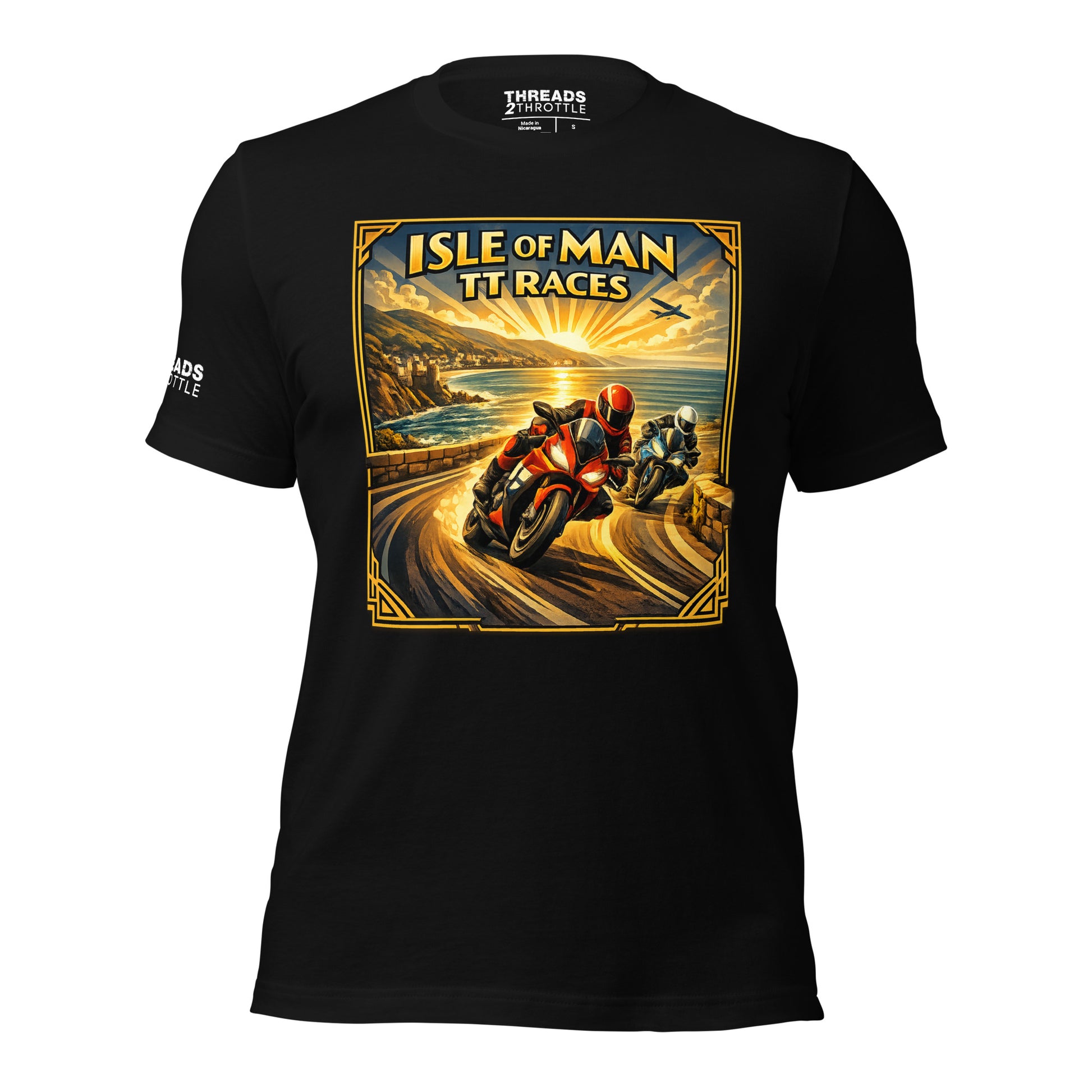 Isle of Man vintage art deco t-shirt black