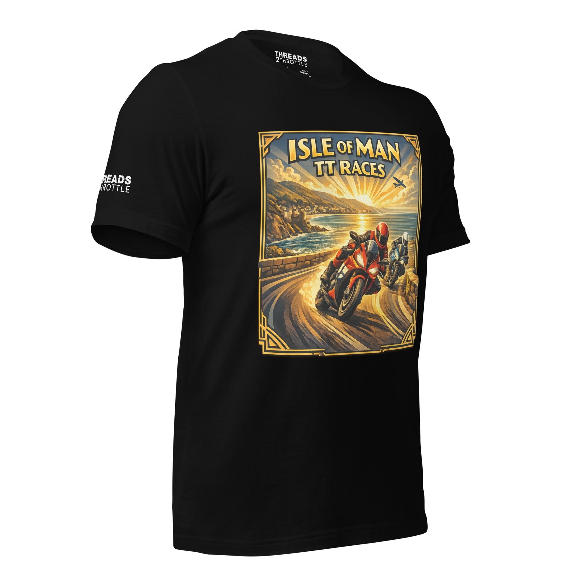 Isle of Man vintage art deco t-shirt black